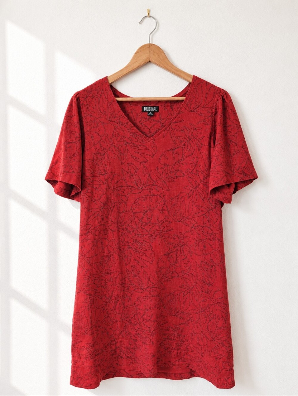 Nicole Miller Original Linen Blend Botanical Tunic Dress L Artsy Lagenlook